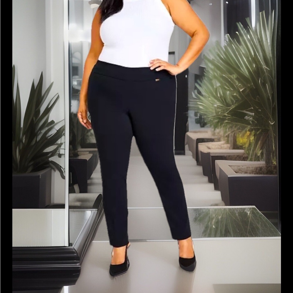I.N.C. International Concepts Plus Size Bengaline Skinny Pants W/Tummy Control